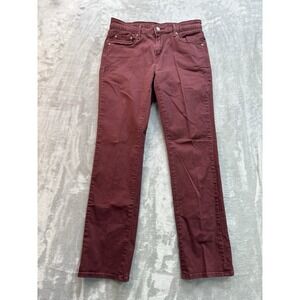 Levis 505 Straight Jeans Womens Sz 29X32 Maroon Stretch Western Cowgirl Mid Rise